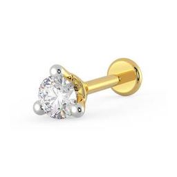 Women Yellow Gold Diamond-Studded Nose Pin-image-23