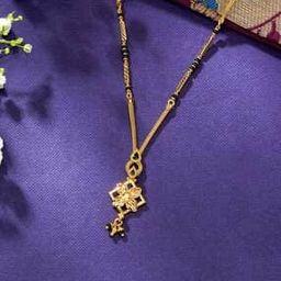 Women Yellow Gold Serenity Modern Mangalsutra-image-0