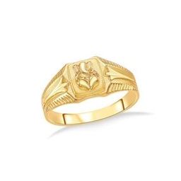 Men Yellow Gold Ganesha Band Ring-image-56