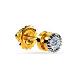 Men Yellow Gold & Diamond Apollo Earrings-image-31