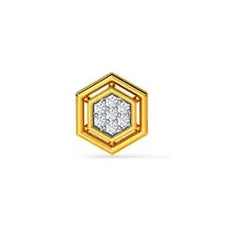 Men Yellow Gold & Diamond Reef Earrings-image-80