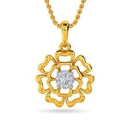 Women Yellow Gold Diamond Studded Pendant - Endrew-image-21