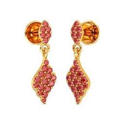 Women Yellow Gold Gemstone Dangler Earrings-image-50