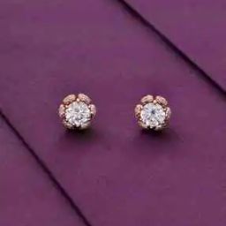 Women Sterling Silver Rose Gold-Plated Stud Earrings-image-87