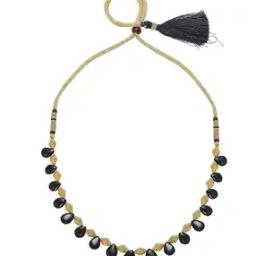 Women Yellow Gold Black Gem Gokak Thushi Necklace-image-36