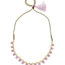 p n gadgil jewellers Yellow Gold Rosy Gokak Thushi Necklace-picture-8