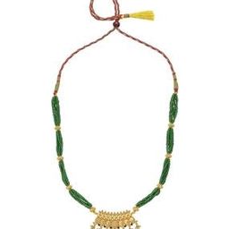 Yellow Gold Evergreen Charm Thushi Necklace-image-10