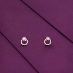 Sterling Silver Rose Gold Stunning Star Zircon Studs-image-56