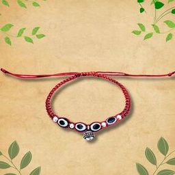 Unisex Silver Bell & Evil Eye Bracelet-image-69