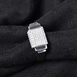 Men Sterling Silver Swiss Zirconia Magnus Ring-image-8