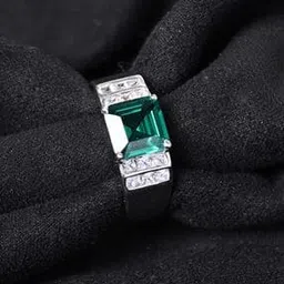 Men Sterling Silver Swiss Zirconia Prince Ring-image-18