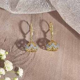 Women Yellow Gold Diamond-Studded Jhumka Earrings-image-23