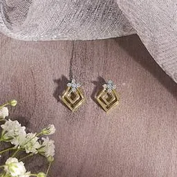 p n gadgil jewellers Women Yellow Gold Diamond Stud Earrings-picture-48