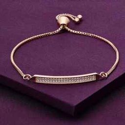 Women Sterling Silver Rose Gold-Plated Bracelet-image-89