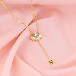 Women Gold Eye Bright Flower Lariat Necklace-image-54