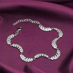 Sterling silver Woven Leaf Bracelet-image-58
