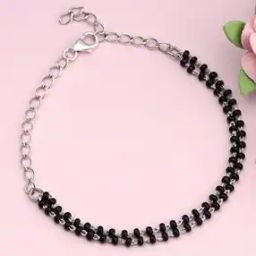 Sterling Silver Black Beads Bracelet-image-3