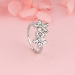 Women Sterling Silver Floral Ring-image-127