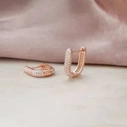 mannash Women Sterling Silver Rose Gold-Plated Stud Earrings-picture-40