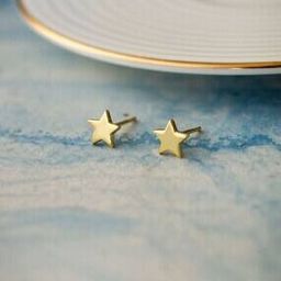 Women Sterling Silver Gold-Plated Star Stud Earrings-image-66
