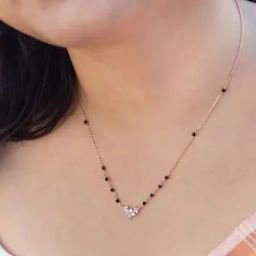 Women Sterling Silver Rose Gold-Plated Mangalsutra-image-22