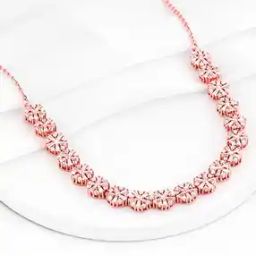 Women Sterling Silver Rose Gold-Plated Floral Necklace-image-41