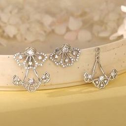 giva Women Sterling Silver Stone-Studded Drop Earrings-picture-1