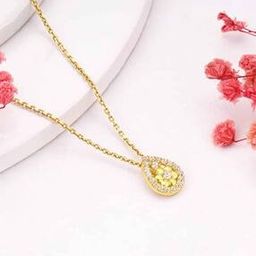 Women Sterling Silver Stone-Studded Pendant with Chain-image-53
