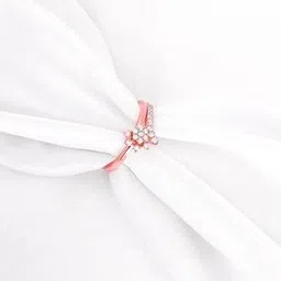 Women Sterling Silver Rose Gold-Plated Stone-Studded Ring-image-72