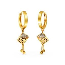 Women Gold Stone-Studded Hoop Earrings-image-76