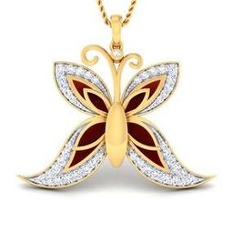 Women Yellow Gold Stone-Studded Usha Pendant-image-28