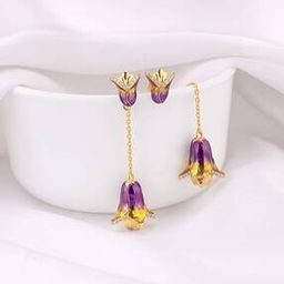 Women Sterling Silver Gold-Plated Bell Drop Earrings-picture-30