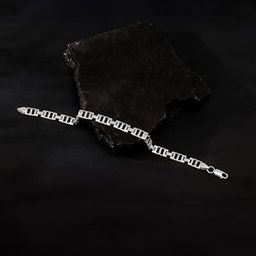Men Sterling Silver Link Bracelet-image-13