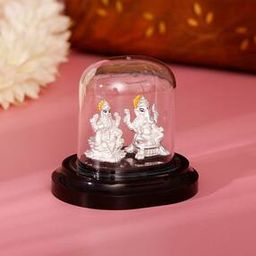 Sterling Silver Ganesh Lakshmi Idol-image-1