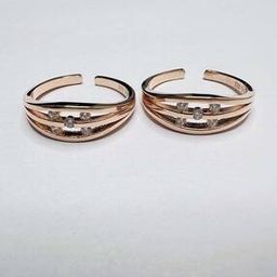 Women Sterling Silver Rose Gold-Plated Toe Rings-image-17