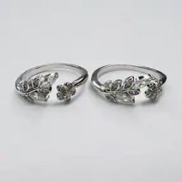 Women Sterling Silver Stone Studded Toe Ring-image-37