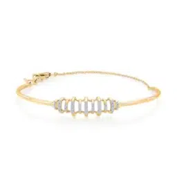 p n gadgil jewellers Women Yellow Gold Diamond-Studded Link Bracelet-picture-29