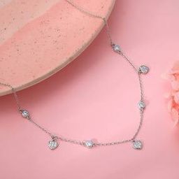Women Sterling Silver Heart Charm Necklace-image-21