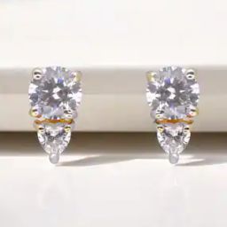 Women Sterling Silver Diamond-Studded Drop Earrings-image-35
