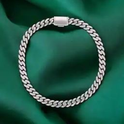 Men Sterling Silver Modern Twist Cuban Link Bracelet-0