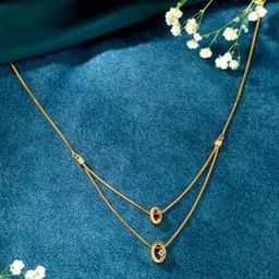 Woman Yellow Gold Twin Horizon Short Necklace-image-49