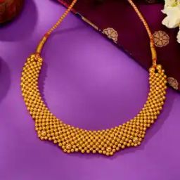 Women Yellow Gold Mahalakshmi Thushi Short Necklace-image-11