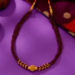 Women Rajwadi Yellow Gold Thushi Necklace-image-17
