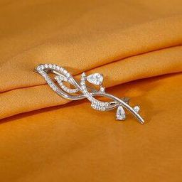 Men Sterling Silver Stone-Studded Brooch-image-13