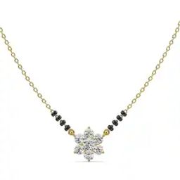 Women Yellow Gold Blossom Diamond Mangalsutra-image-46