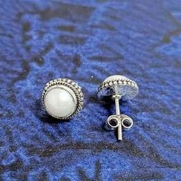 Women Sterling Silver Antique Stud Earrings-image-42