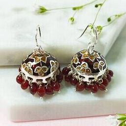 Women Sterling Silver Jhumka Earrings-image-35