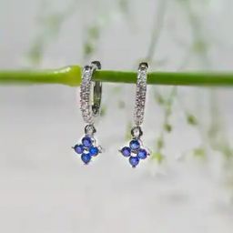 Women Sterling Silver Stone-Studded Hoop Earrings-image-34