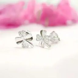 Women Sterling Silver Stone Stud Earrings-image-16