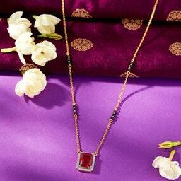 Women Yellow Gold Scarlet Core Mangalsutra-48